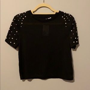 Pearled black top